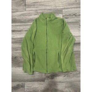 L.L.Bean Women's Fleece Jacket Pullover Zip Neck Green Size Medium